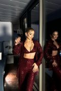 PUL PAYET 3 LÜ TAKIM - CEKET-BÜSTİYER-PANTOLON - Bordo resmi